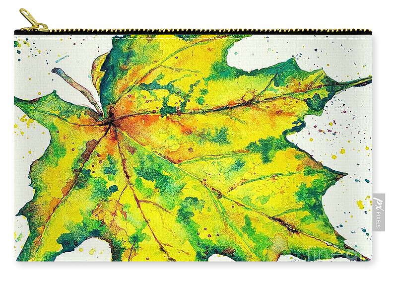 Fall Foliage Zip Pouch featuring the painting Falling for Sue by Lisa Debaets