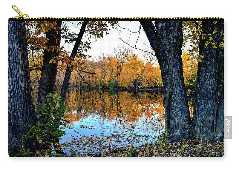 Fall Zip Pouch featuring the photograph Falling into the Backwaters by Susie Loechler
