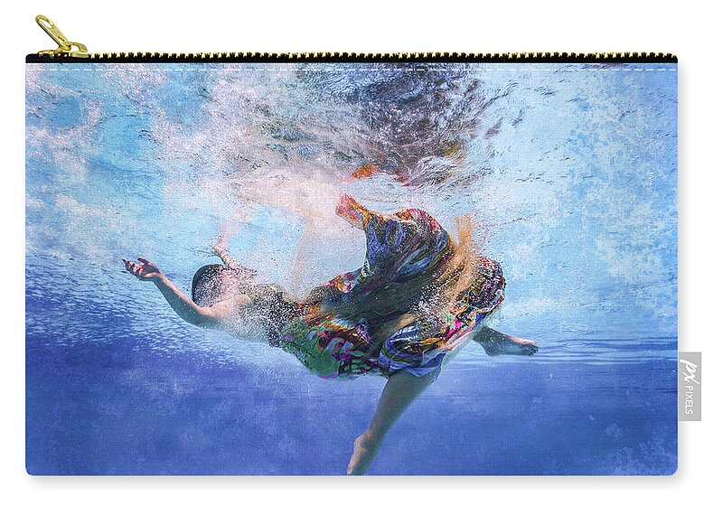 Fallen Zip Pouch featuring the photograph Falling - IV by Mark Rogers