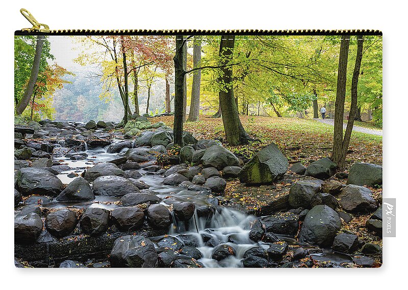 Autumn Zip Pouch featuring the photograph Falling Waters 2 by Kevin Suttlehan