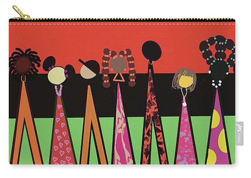 Family Zip Pouch featuring the digital art Family by D Powell-Smith