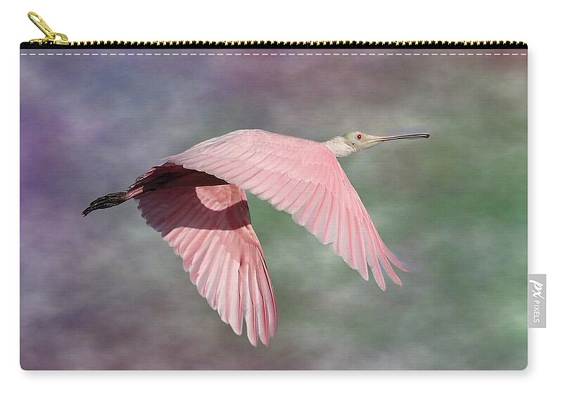 Roseate Spoonbill Carry-all Pouch featuring the photograph Fantasy World by Mingming Jiang