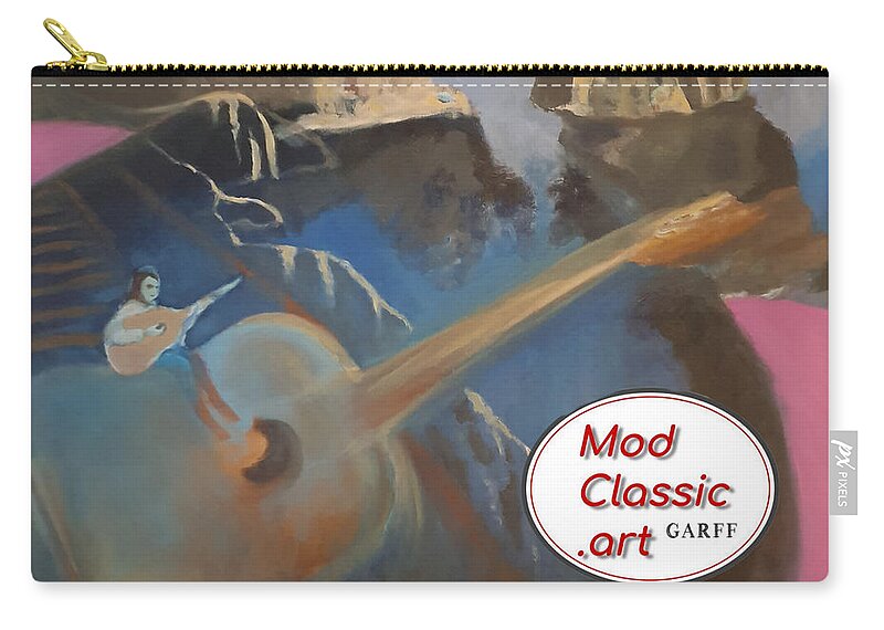 Guitars Zip Pouch featuring the painting Faraglioni Serenade ModClassic Art by Enrico Garff