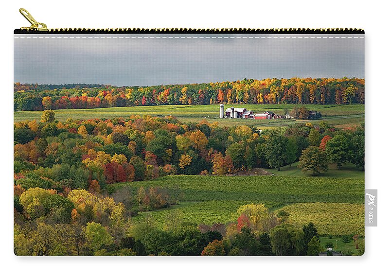 Farm Carry-all Pouch featuring the photograph Farmhouse Among the Autumn Colors by Nicole Lloyd