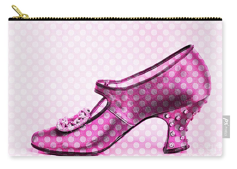 Fashion Zip Pouch featuring the photograph Fashion Vintage Shoe Polka Dots by Edward Fielding