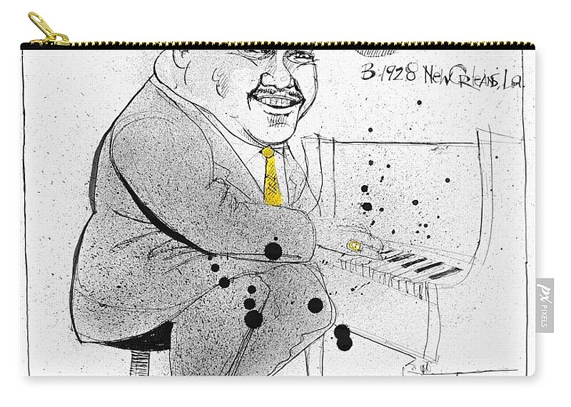  Carry-all Pouch featuring the drawing Fats Domino by Phil Mckenney