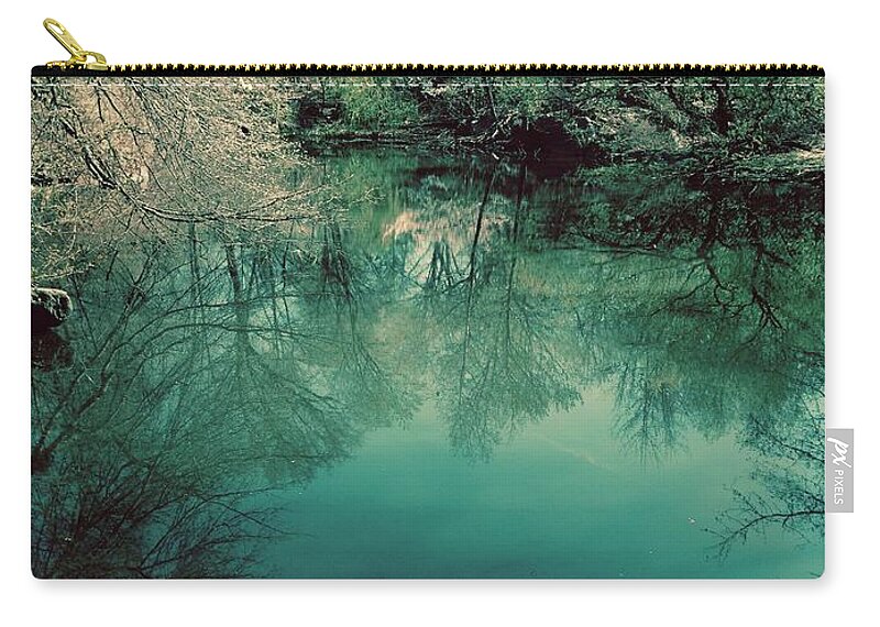  Zip Pouch featuring the photograph Favorite Spot at Lake by Judy Frisk