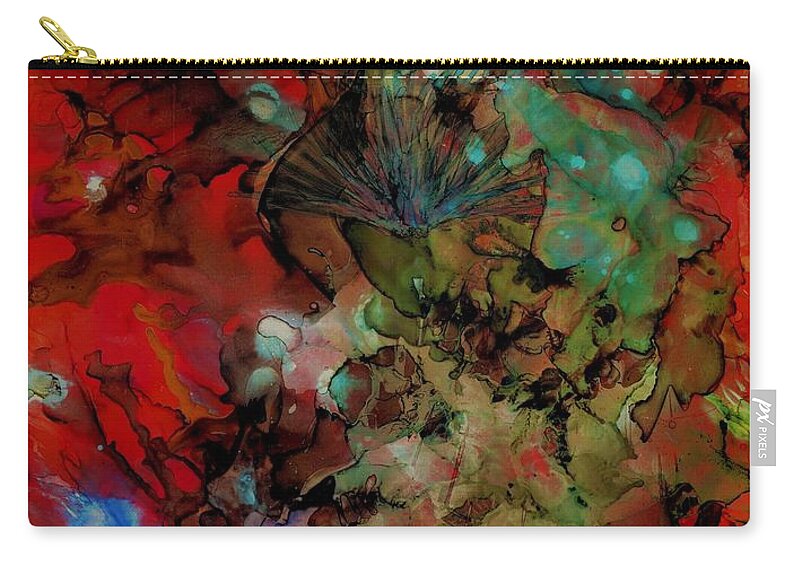 Alcohol Ink Carry-all Pouch featuring the painting Fearless by Angela Marinari