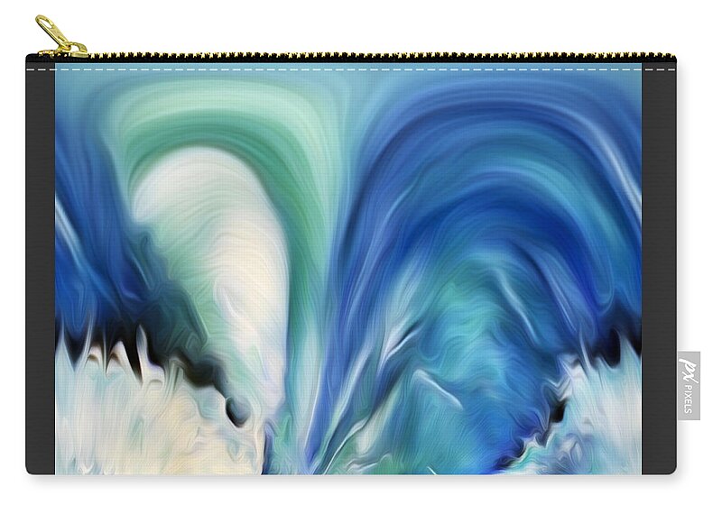 Abstract Art Carry-all Pouch featuring the digital art Feathered Waterfall by Ronald Mills