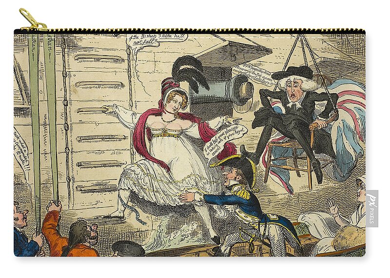19th Century Artists Zip Pouch featuring the relief Female Intrepidity by George Cruikshank