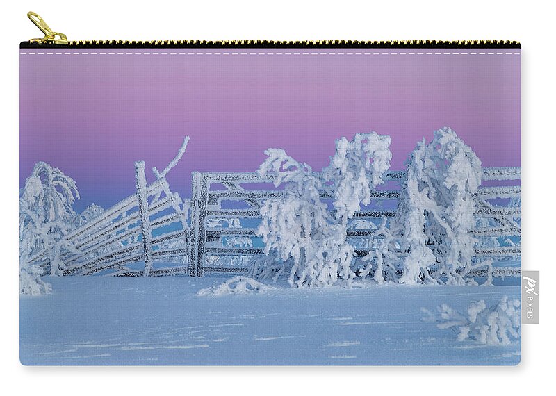 Finland Zip Pouch featuring the photograph Fence by Thomas Kast