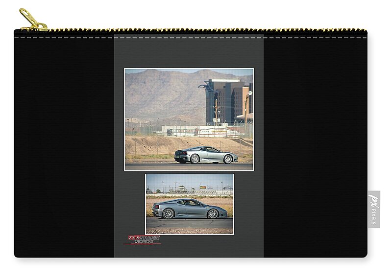 Ferrari Zip Pouch featuring the photograph Ferrari 360 Challenge Stradale collage by Darrell Foster