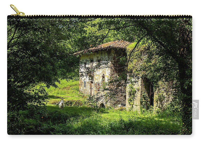 Old House Zip Pouch featuring the photograph Ferriera de Olazarra - Artzubi forest by Micah Offman