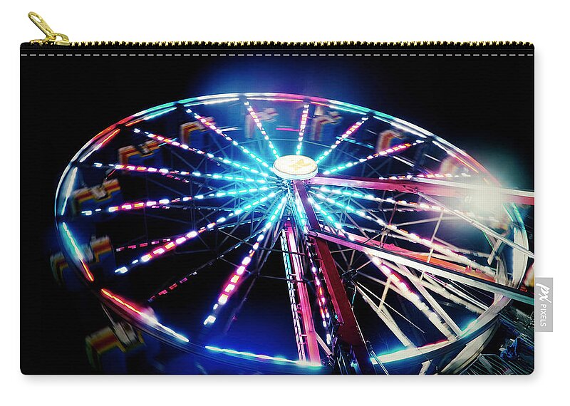 Ferris Wheel Zip Pouch featuring the photograph Ferris wheel of Lights by Montez Kerr