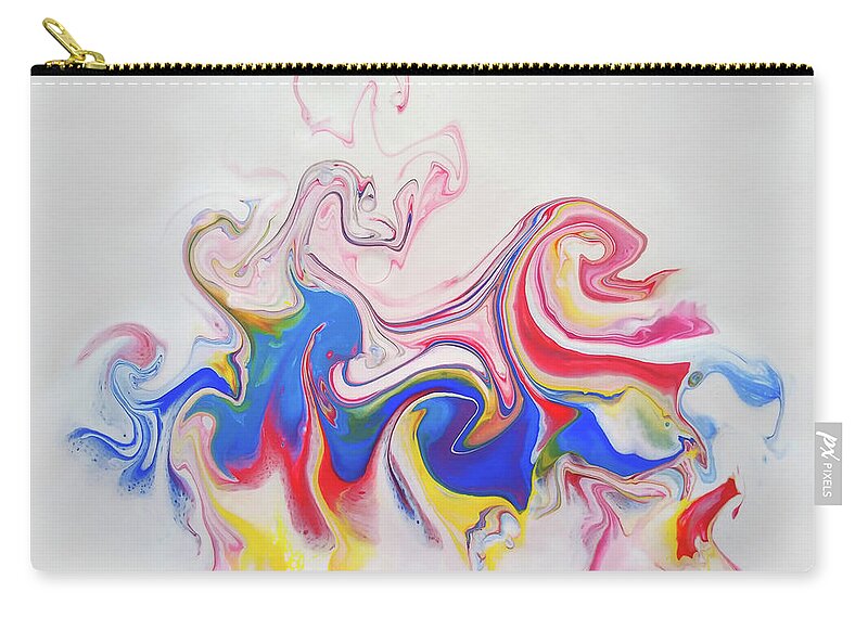 Rainbow Colors Zip Pouch featuring the painting Festival by Deborah Erlandson