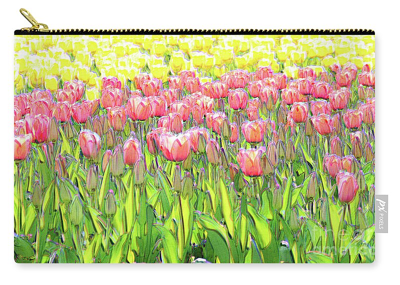Nature Zip Pouch featuring the photograph Field of Tulips by Bentley Davis