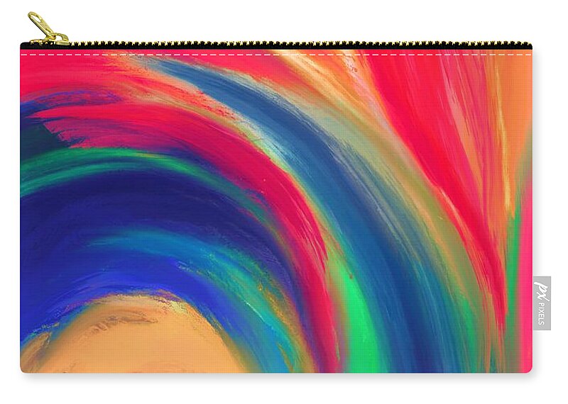 Abstract Carry-all Pouch featuring the digital art Fiery Fire - Modern Colorful Abstract Digital Art by Sambel Pedes