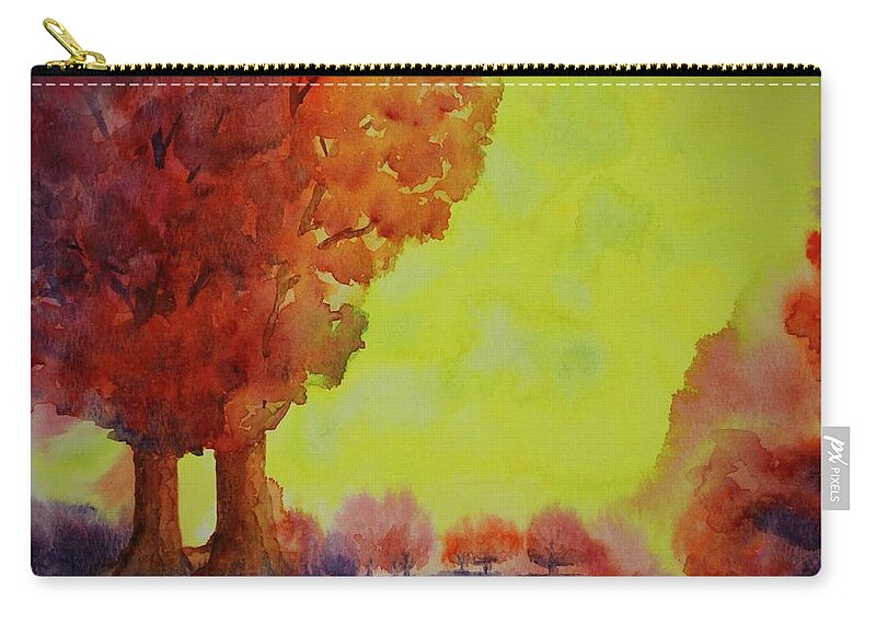Kim Mcclinton Carry-all Pouch featuring the painting Fiery Foliage by Kim McClinton
