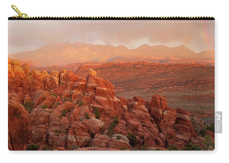 Fiery Furnace Zip Pouch featuring the photograph Fiery Furnace Sunset by Aaron Spong