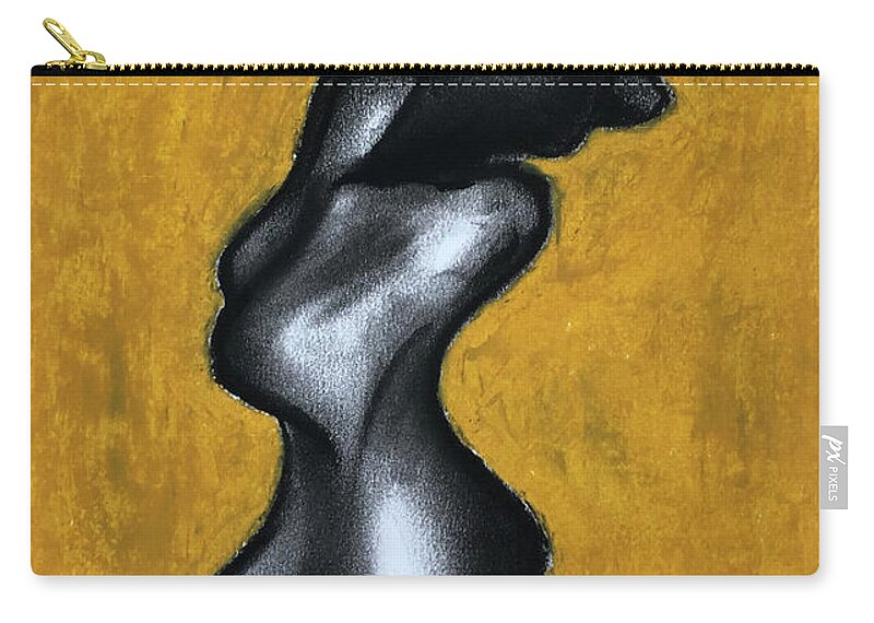 Charcoal Zip Pouch featuring the mixed media Figurative Study for Sculpture 1 by Creative Spirit
