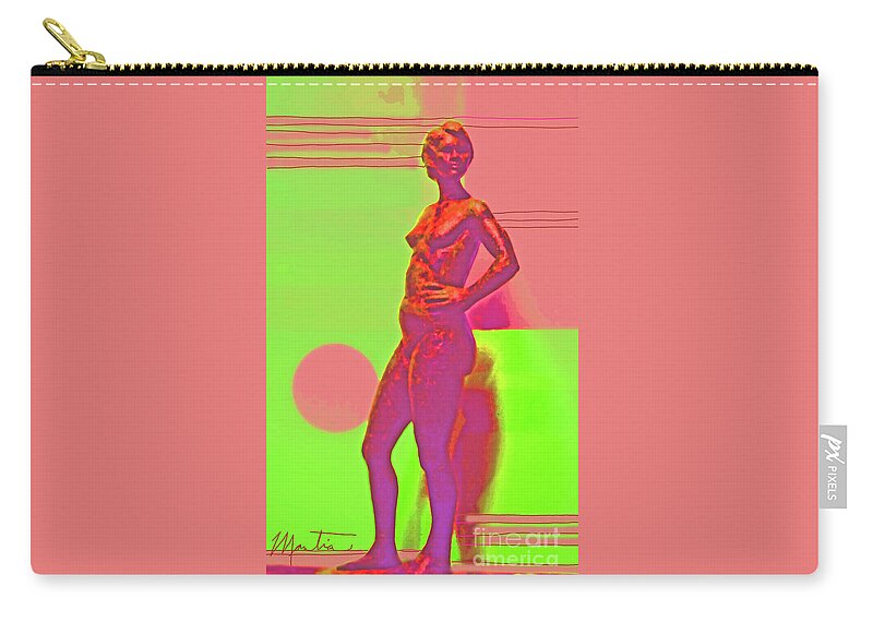 Woman Zip Pouch featuring the mixed media Figure Study by Art Mantia