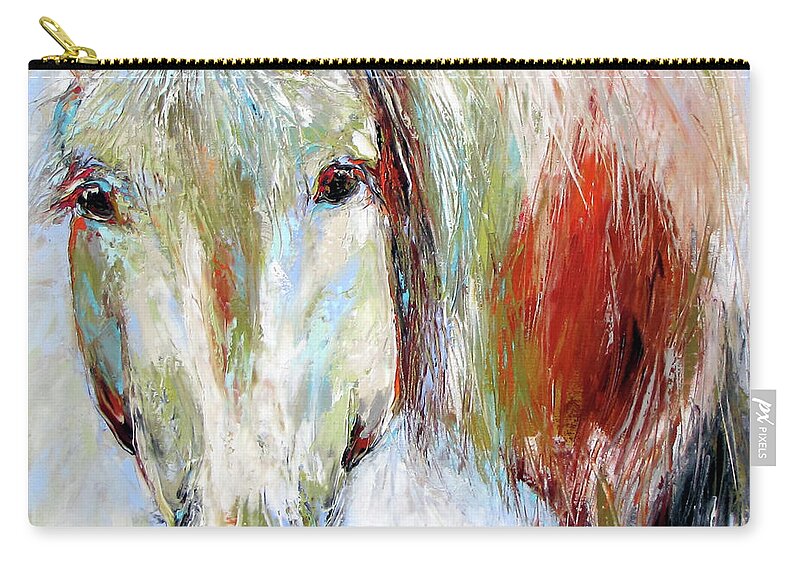 Horse Zip Pouch featuring the painting Filled With Light by Kathleen Steventon