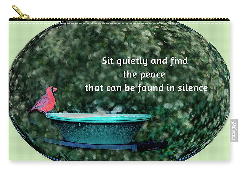 Cardinal Zip Pouch featuring the photograph Finding Peace by Diane Lindon Coy