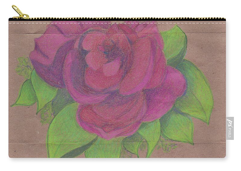 Rose Carry-all Pouch featuring the drawing Finding the Extraordinary by Anne Katzeff