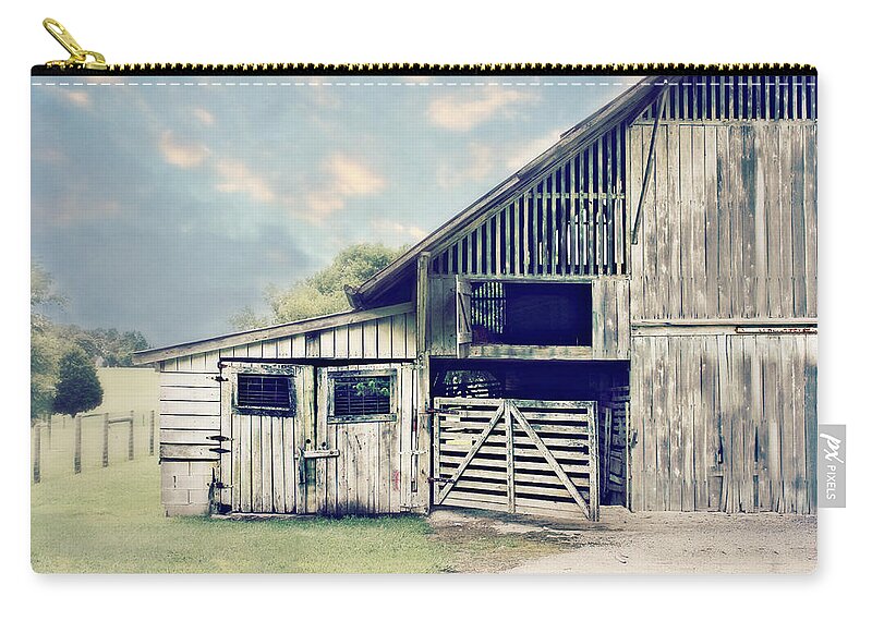 Barn Zip Pouch featuring the photograph Fine Line by Julie Hamilton