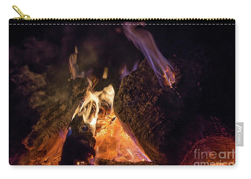Fire Carry-all Pouch featuring the photograph Fire and flames 1 by Adriana Mueller