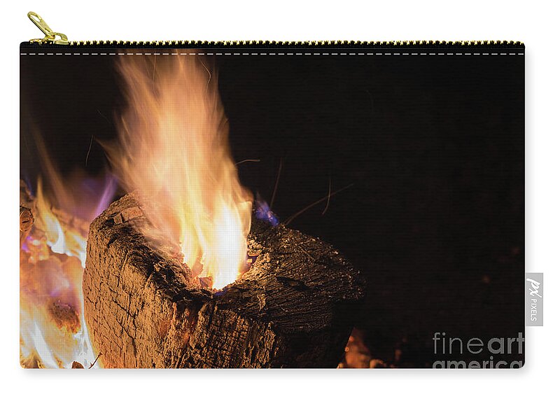 Fire Carry-all Pouch featuring the photograph Fire and flames 11 by Adriana Mueller