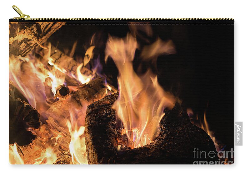 Fire Zip Pouch featuring the photograph Fire and flames 12 by Adriana Mueller