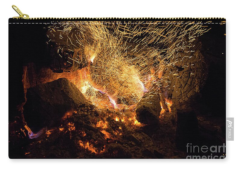 Fire Carry-all Pouch featuring the photograph Fire and flames 2 by Adriana Mueller