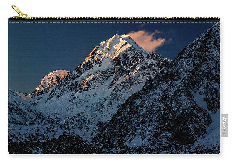 Mt Cook Carry-all Pouch featuring the photograph Fire and Ice - Mount Cook National Park, South Island, New Zealand by Earth And Spirit