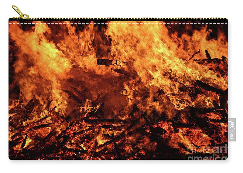 Fire Zip Pouch featuring the photograph Fire Bonfire by Vivian Krug Cotton