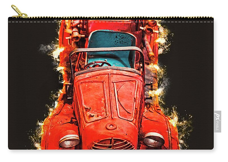 Brigade Zip Pouch featuring the photograph Fire fighter by Jorgo Photography