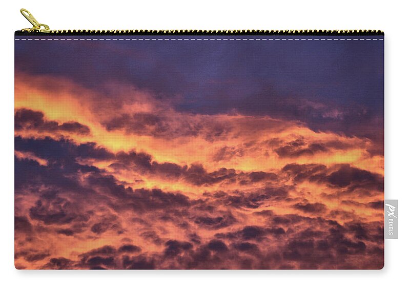 Sunset Sky Zip Pouch featuring the photograph Fire in the Sky II by Christopher Reed