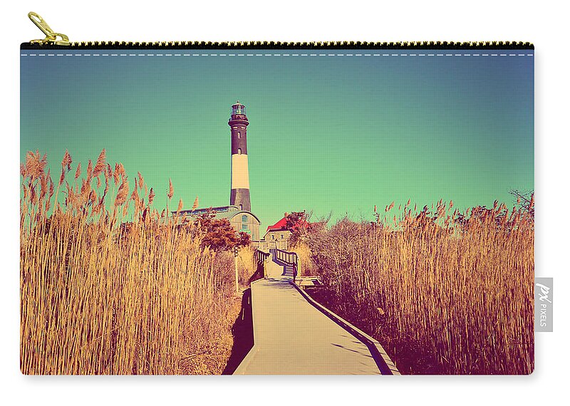 Fire Island Carry-all Pouch featuring the photograph Fire Island Lighthouse by Stacie Siemsen
