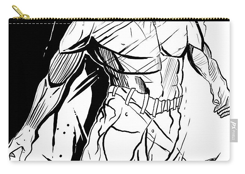 Fire Man Four Ink Zip Pouch featuring the painting Fire Man Four Ink by John Gholson