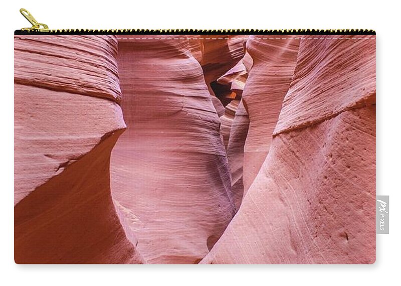 Fire Wall Antelope Canyon Page Arizona Orange Red Smooth Zip Pouch featuring the photograph Fire tones in Antelope Canyon by Ed Stokes