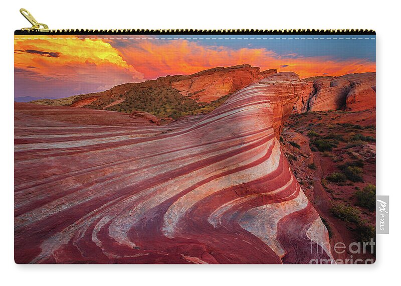 America Zip Pouch featuring the photograph Fire Wave by Inge Johnsson