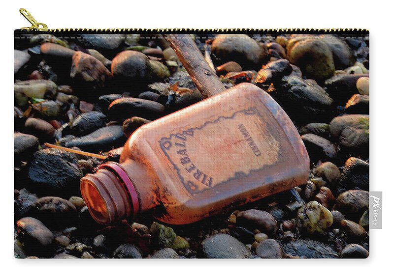 Alcohol Zip Pouch featuring the photograph Fireball on the Rocks by Linda Stern