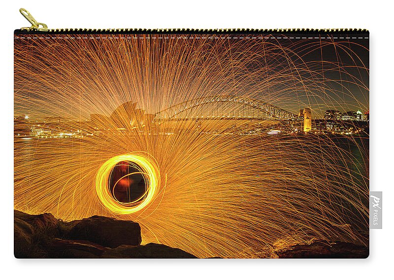 Sydney Zip Pouch featuring the photograph Fireflies by Andrew Paranavitana