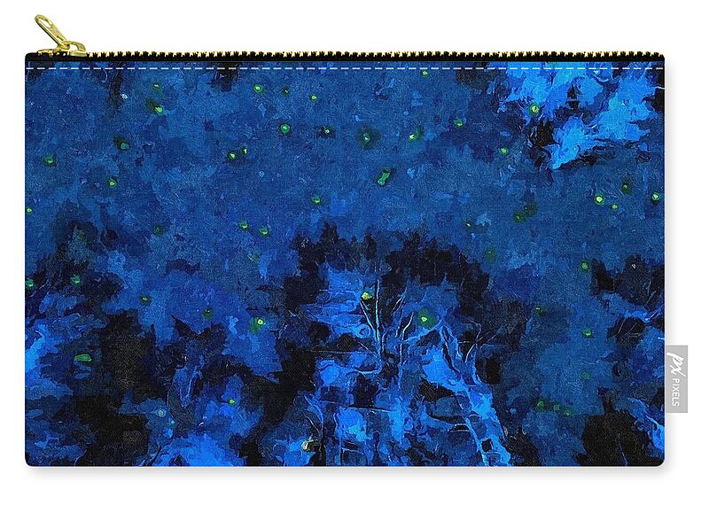 Firefly Carry-all Pouch featuring the mixed media Firefly Night by Christopher Reed