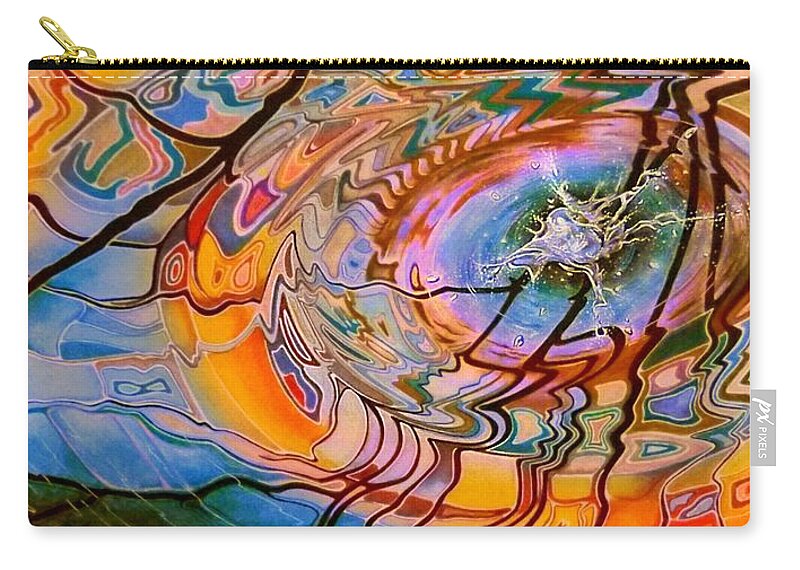 Water Zip Pouch featuring the drawing Firewater by David Neace CPX