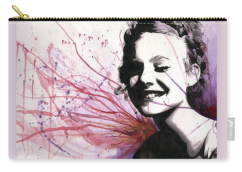Portrait Carry-all Pouch featuring the painting Fireworks Girl by Tiffany DiGiacomo