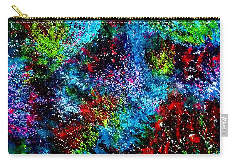 Fireworks Zip Pouch featuring the painting Fireworks by Tina Mitchell