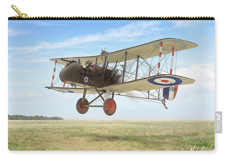 Wwi Zip Pouch featuring the painting First Ace by Mark Karvon