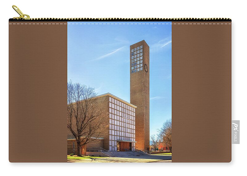 Church Zip Pouch featuring the photograph First Christian Church - Columbus, Indiana by Susan Rissi Tregoning
