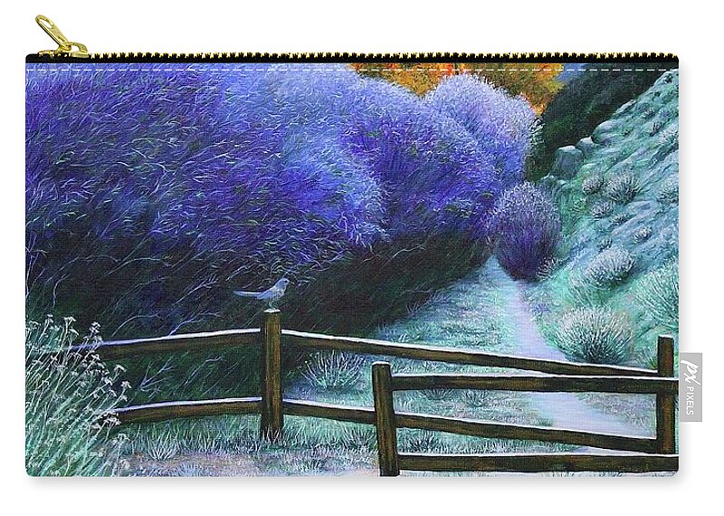 Kim Mcclinton Carry-all Pouch featuring the painting First Frost on the Mesquite Trail by Kim McClinton